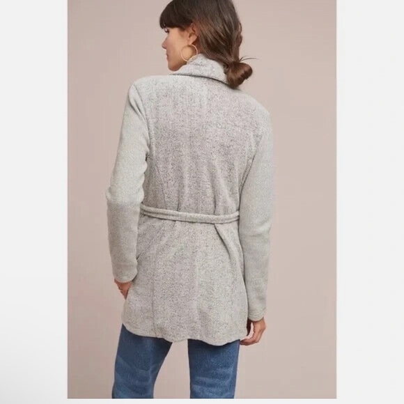 Anthropologie Dolan Size Medium Gray Northfield Cardigan Sweater Belted - Picture 4 of 6